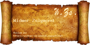 Widmer Zsigmond névjegykártya