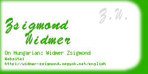 zsigmond widmer business card